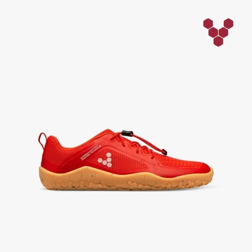 Vivobarefoot Primus Trail II FG Juniors Running Shoes Red UK ZHWF